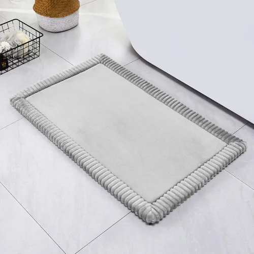 Miniatura 27 de SWEMSTAR Alfombra de baño de espuma viscoelástica con alfombra de inodoro, tapete de baño absorbente de agua para suelo de baño, antideslizante