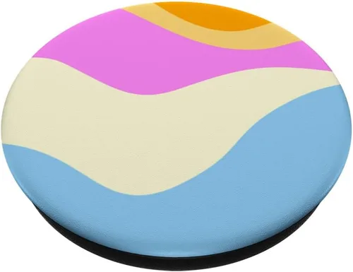 Miniatura 2 de Retro Waves Swirls Pastel Rainbow Wavy Stripes 60s Aesthetic PopSockets Adhesive PopGrip
