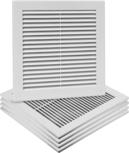 Miniatura 32 de Paquete de 2 cubiertas cuadradas de ventilación de aire de 4" x 4" (tamaño exterior) - Deflector de ventilación de plástico negro - Malla