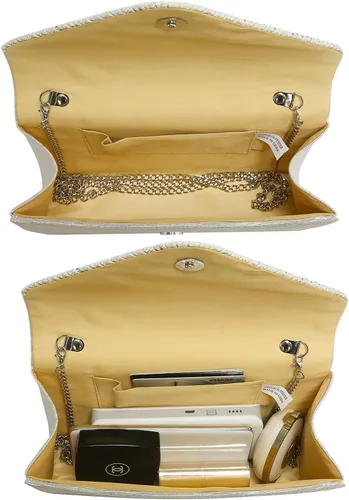 Miniatura 6 de Dasein Bolso de mano con satén satinado para mujer, tipo embrague, para noche, bandolera, bolsos, fiesta, graduación, boda, sobre