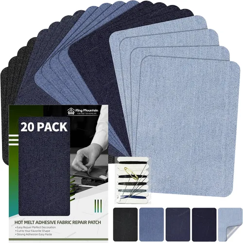 Miniatura 33 de KING MOUNTAIN Parche de lona para planchar, 3"×60", parche de reparación de tela de algodón 100% impermeable, utilizado para varios sofás, tiendas