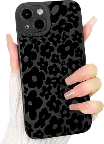 Miniatura 26 de Lovmooful Funda compatible con iPhone 13, bonito diseño de hongos negros para niñas y mujeres, TPU suave a prueba de golpes, protector femenino