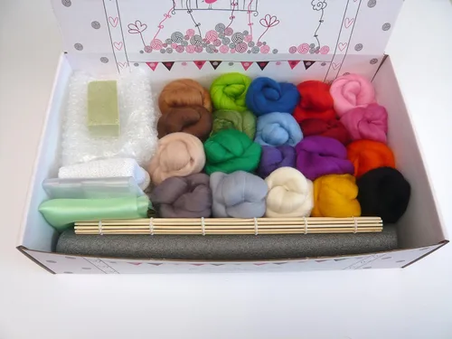 Miniatura 2 de heidifeathers Kit de fieltro húmedo en caja premium - 20 colores merino