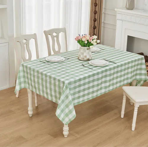 Miniatura 48 de BALCONY & FALCON Mantel Rectangular de Lino Sintético Impermeable Lavable Limpiable Cubierta de Mesa para Decoración de Mesa de Cocina Comedor