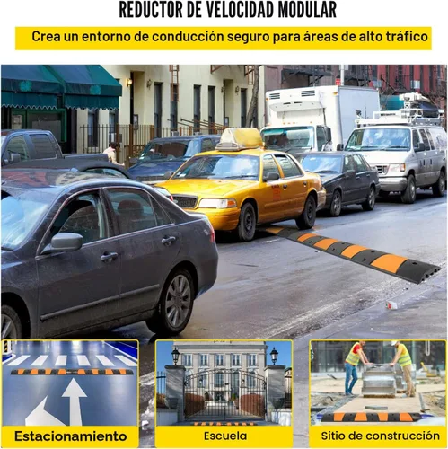 Miniatura 2 de VEVOR Golpe de velocidad de goma (paquete de 2) – 6 pies resistente 22,000 libras de capacidad para carretera y entrada, 72.8 x 12.2 x 2.2 pulgadas