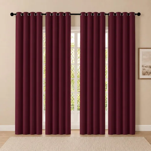 Miniatura 97 de Cortinas de oscurecimiento de habitación de 45 pulgadas de largo para dormitorio y sala de estar, cortinas térmicas aislantes con ojales