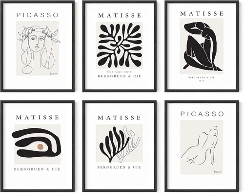 Miniatura 14 de HAUS AND HUES Henri Matisse y Picasso - Juego de 6 pinturas famosas, sin marco, 11 x 14 pulgadas Sin títulos