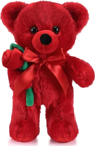 Miniatura 7 de Civaner Regalo de oso con rosa, divertido y lindo oso de peluche para niños pequeños, mamá, día de la madre, novia, cumpleaños, boda, 11.8 pulgadas