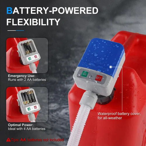 Miniatura 2 de Bomba de transferencia de combustible portátil con sensor de parada automática y adaptador de 4 tanques, manguera de 3.2GPM 51 pulgadas, bomba