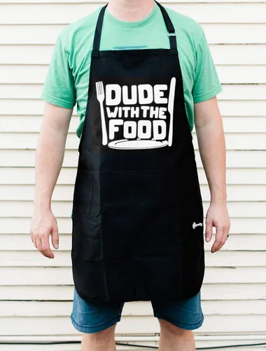 Miniatura 8 de ApronMen - Funny Apron For Men - BBQ Gifts for Men & Unique Gifts for Fathers - Mens Black Aprons for Grilling Amigo con la comida
