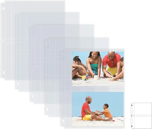 Better Office Products Hojas de repuesto para álbum de fotos, 5 x 7 pulgadas, pesadas, de 3 anillos transparentes de diamante, 200 fotos en total,