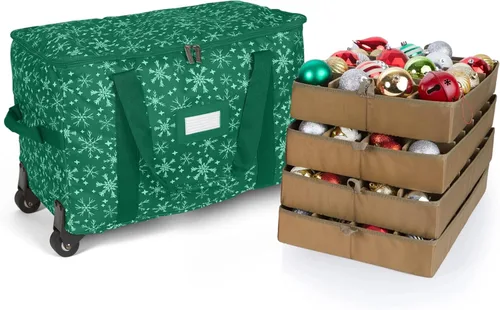 Miniatura 30 de Covermates Keepsakes Bolsa de almacenamiento ajustable para adornos, poliéster resistente, separadores acolchados y bandejas FlexGrid, organizador
