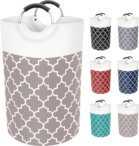 Miniatura 16 de Fabspace - Cesta de lavandería grande con bolsa de lavandería plegable, cesta de ropa con asas altas impermeables para viajes, baño, elementos Gris