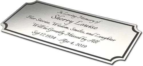 Miniatura 3 de 2.5 pulgadas de alto x 6 pulgadas de ancho, placa grabada elegante personalizada, placa conmemorativa personalizada, acero inoxidable cepillado