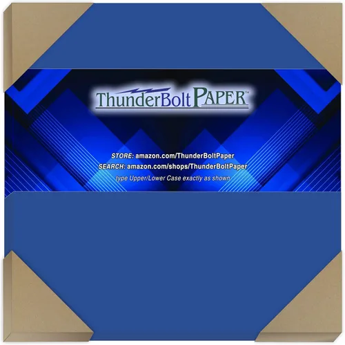 Miniatura 8 de 25 hojas de papel de portada/tarjeta de color azul real brillante 65#, hojas de 11 x 17 pulgadas, tamaño tabloide o libro mayor - cartulina ligera