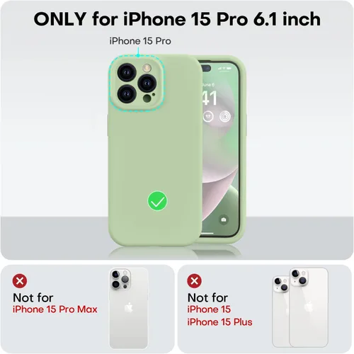 Miniatura 5 de Vooii Funda compatible con iPhone 15 Pro, silicona líquida Defender mejorada, [protección mejorada de la cámara]