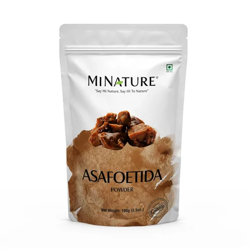 Mi Nature Asafoetida en polvo (bisagra) | Especias indias naturales de 3.5 onzas (3.5 onzas) | Polvo de heeng, auténtico ingrediente de cocina de la