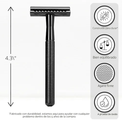 Miniatura 2 de Bambaw Maquinilla de afeitar de seguridad para hombres con 5 cuchillas, maquinilla de afeitar de seguridad de doble filo para hombres, maquinilla