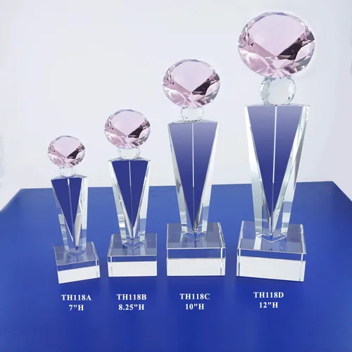 Miniatura 11 de Trofeo óptico del grabado láser personalizado Reconocimiento Realidad del trofeo de los premios del trofeo del diamante del cristal