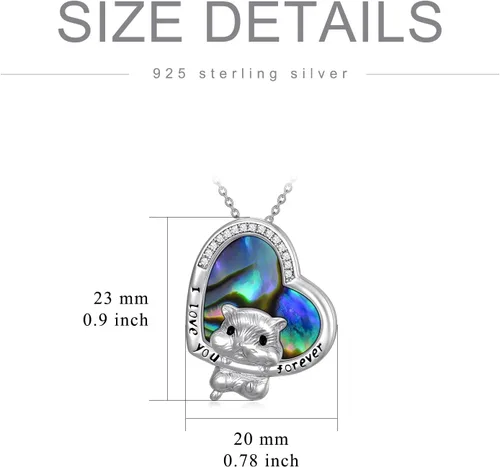 Miniatura 4 de Collar con colgante de hámster, tigrezorro, plata de ley S925, regalo de joyería de animales para mujeres, niñas y adolescentes