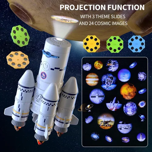 Miniatura 3 de Juguetes de Lanzador de Cohetes Transbordador Espacial para Niños de 3, 4, 5, 6, 7, 8, 9 años, juguetes aeroespaciales de construcción STEM 2 en 1