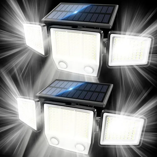 Miniatura 16 de MDCMDCM Luces solares para exteriores con sensor de movimiento, impermeables, 3000 lúmenes, 3 modos, luces de seguridad para exteriores, iluminación