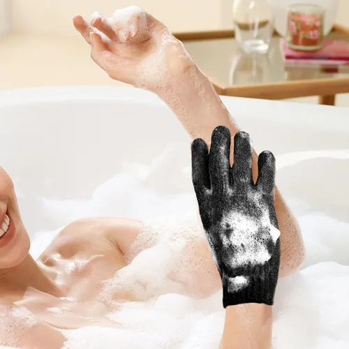 Miniatura 2 de MIG4U Guantes Exfoliantes para Ducha, Guantes de Baño para Lavado Corporal, Eliminación de Piel Muerta, Esponja Loofah de Limpieza Profunda