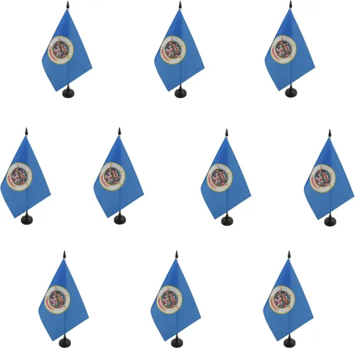 Miniatura 69 de Bandera de mesa de Colorado de 4 x 6 pulgadas, bandera de escritorio del estado de Colorado de EE. UU., 5.9 x 3.9 in, palo y base de plástico negro