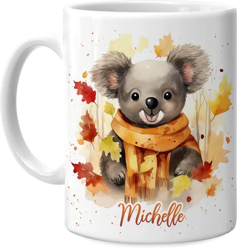 Miniatura 29 de Hyturtle Taza de café personalizada de lobo de otoño, regalos de cumpleaños para los amantes del lobo, regalos de decoración de otoño para casa