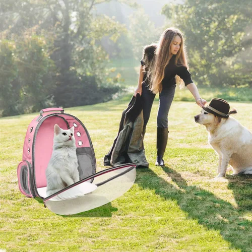 Miniatura 7 de Henkelion - Mochila con cápsula espacial para transportar gatos, perros pequeños o mascotas; adecuada para senderismo, portamascotas aprobado por