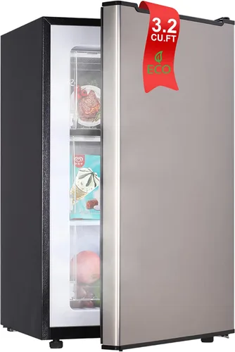 Miniatura 10 de Congelador vertical de 3.2 pies cúbicos Mini Congelador con Puerta Reversible - Congelador Vertical con Termostato Ajustable de 3 Niveles