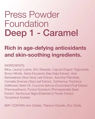 Miniatura 9 de Mineral Fusion Base de maquillaje en polvo prensado, Deep 1, piel media/bronceada con matices dorados, maquillaje de base que desafía la edad