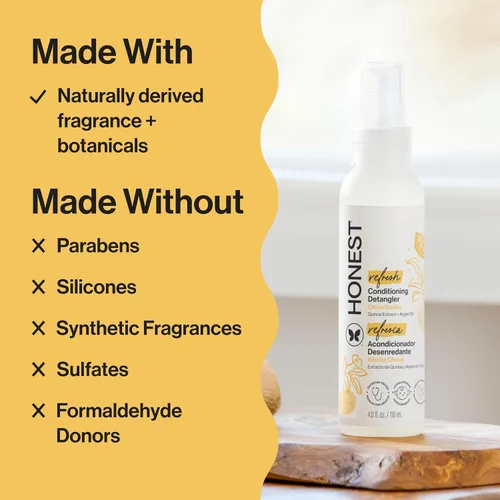 Miniatura 4 de The Honest Company - Espray acondicionador desenredante, naranja dulce con aroma a vainilla Acondicionador ligero sin enjuague y espray