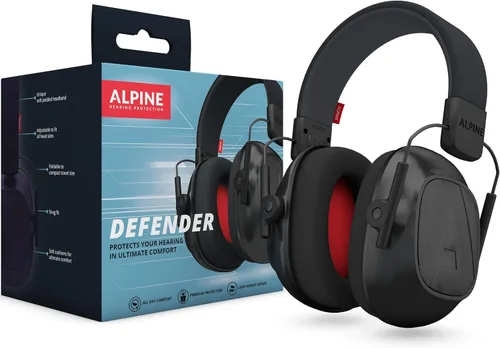 Orejeras Alpine Defender para adultos para reducción de ruido - Auriculares premium de protección contra ruido para estudio, concentración, trabajo