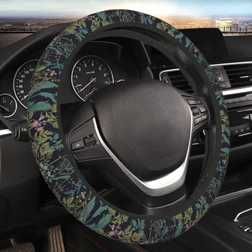Miniatura 9 de Funda para volante de automóvil, ajuste universal, accesorios para el interior del automóvil para mujeres y hombres, 15 pulgadas, transpirable