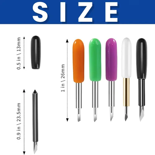 Miniatura 6 de HOOFULL 55 cuchillas de trazador de repuesto compatibles con máquinas Cricut para Explore Air/Maker 1, 2, 3, incluye 2 carcasas, 2 pinzas, punta