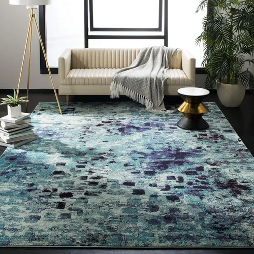 Miniatura 18 de SAFAVIEH colección Monaco MNC225E - Alfombra boho chic con diseño abstracto de acuarela, no suelta pelusa, para sala, habitación, comedor, oficina