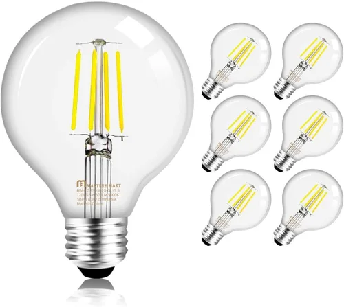 Miniatura 7 de MASTERY MART Bombillas globo G25, regulables, base E26, equivalente a 60 W, blanco suave de 2700 K, filamento vintage para espejo de baño, LED