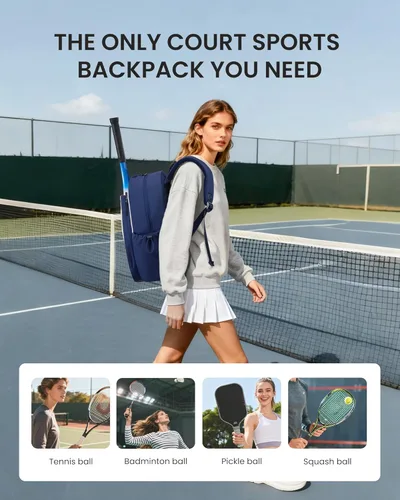 Miniatura 7 de Mochila de tenis Sucipi para mujeres y hombres, mochila para raquetas de tenis resistente al agua y lavable a máquina, bolsa deportiva ligera