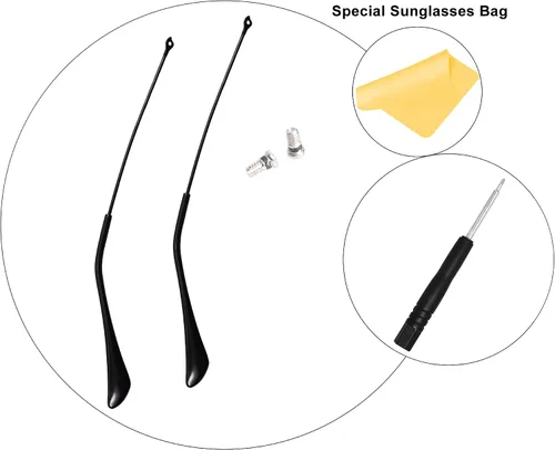 Miniatura 2 de Puntas de patillas de repuesto para Ray-Ban Aviator RB3025 3025 Kit de reparación de lentes de sol, tornillos/destornillador/bolsa de gafas de sol