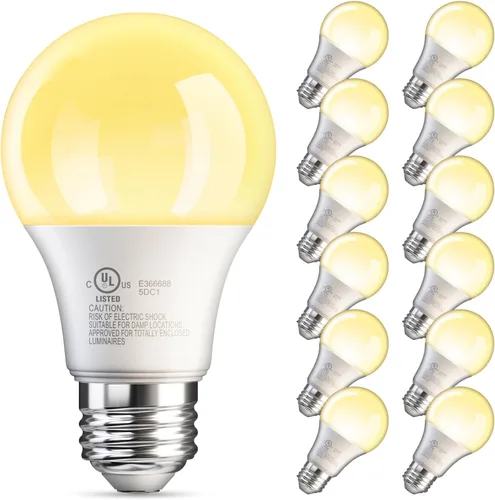 Miniatura 15 de TJOY Bombillas LED A19, foco LED equivalente a 60 vatios, luz blanca cálida suave 2700K, eficiente 9W, casquillo E26 estándar, foco de ahorro