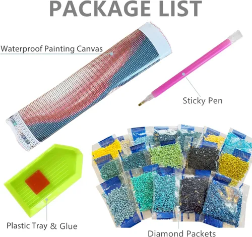 Miniatura 2 de YAYOU 2 kits de pintura de diamantes 5D, pintura de paisaje de fama mundial, pintura de diamantes por números, para decoración de pared, 12 x 16