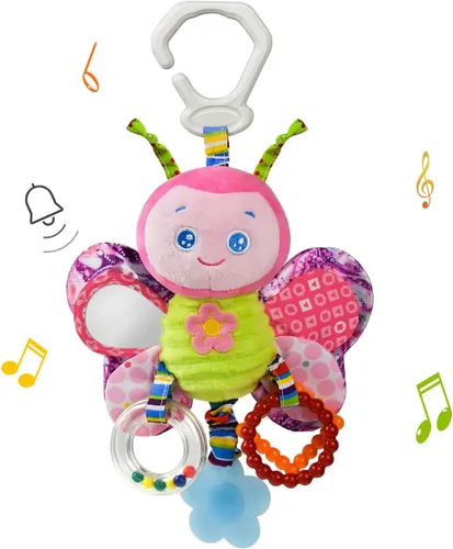 Miniatura 8 de Juguetes de sonajeros para bebés con mordedor, campana de cama para niños pequeños en cochecito, regalos para bebés de 3 meses o más (pájaro)