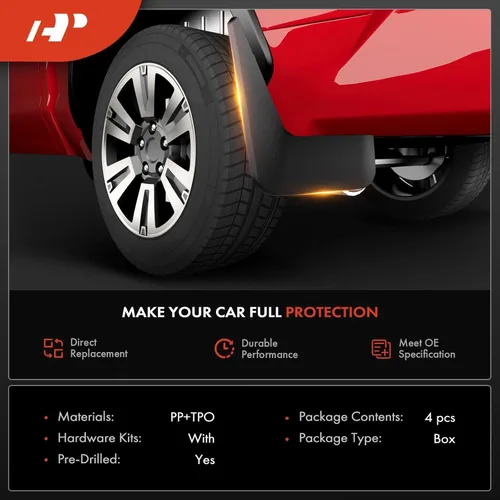 Miniatura 2 de A-Premium Juego de 4 unidades de guardabarros con accesorios de hardware compatibles con Tesla Model S 2012-2016, sedán, color negro mate, delantero
