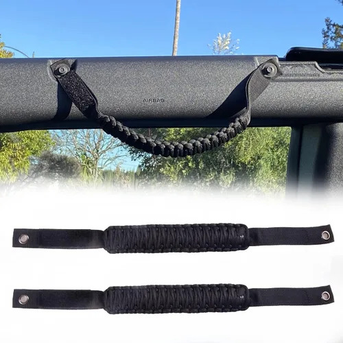 Miniatura 11 de Asas de agarre para barra antivuelco, mango de agarre de paracaídas para accesorios Ford Bronco 2021+, con diseño de bandera de EE. UU., paquete