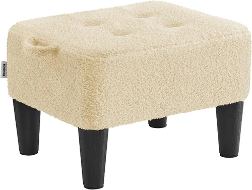 Miniatura 8 de SONGMICS Taburete para pies con patas, Otomán Taburete Pequeño, Asiento de Terciopelo con Cojín Grueso, para Sala de Estar, Dormitorio, Entrada