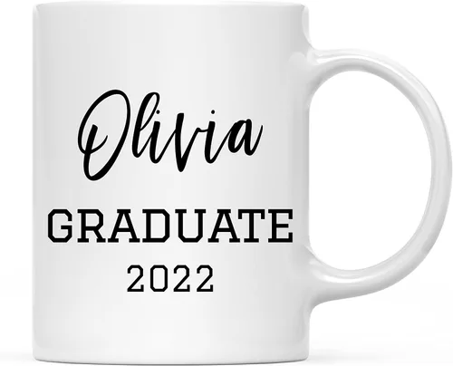 Andaz Press Taza de café personalizada de 11 onzas, regalo de graduación Olivia 2026 (taza de 2 caras), paquete de 1, incluye caja de regalo, tazas