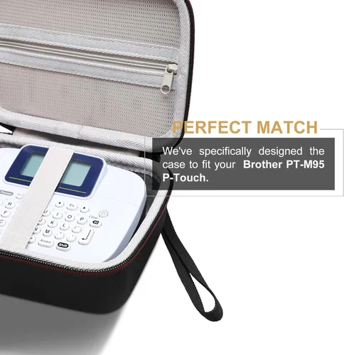 Miniatura 5 de LTGEM - Funda compatible con Brother PT-M95 P-Touch Monocromático, bolsa de almacenamiento de viaje para oficina, negro y gris (solo funda)
