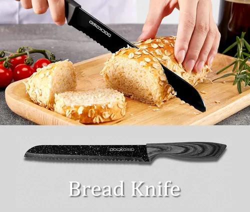 Miniatura 4 de Juego de cuchillos de cocina todo en uno con bloque, 19 piezas de acero inoxidable de alto carbono, cuchillos de carne, cuchillos de chef, cuchillo