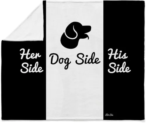 Miniatura 4 de CafePress Dog Side Vs His/Her Side - Manta de forro polar súper suave, 60 x 50 pulgadas
